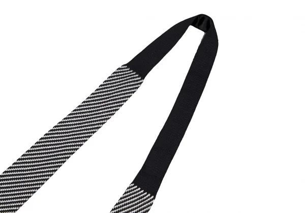 コムデギャルソン オムドゥCOMME des GARCONS HOMME DEUX 斜行ストライプニットネクタイ 黒白F K-106805_006