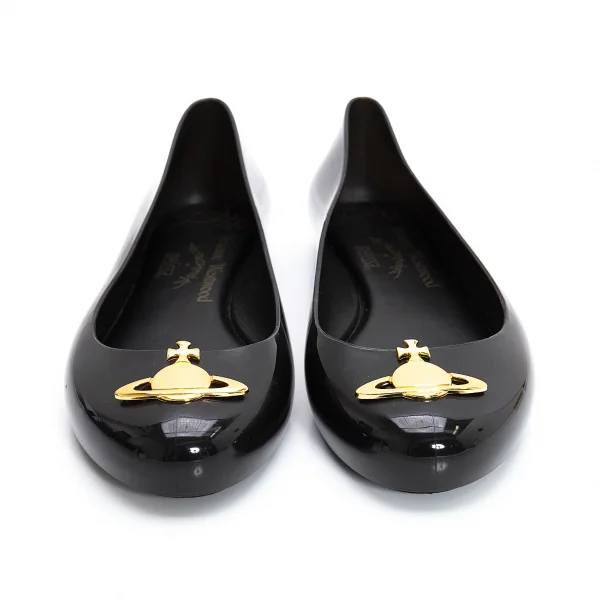 ヴィヴィアンウエストウッド アングロマニア×メリッサVivienne Westwood ANGLOMANIA×melissa メタルオーブラバーパンプス 黒25.5 K-106815_002