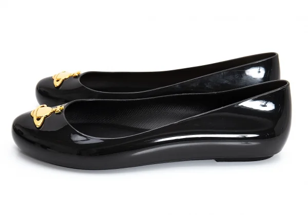 ヴィヴィアンウエストウッド アングロマニア×メリッサVivienne Westwood ANGLOMANIA×melissa メタルオーブラバーパンプス 黒25.5 K-106815_003