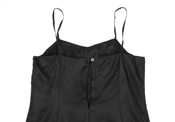 ドリスヴァンノッテンDRIES VAN NOTEN シルク裾ギャザーフリルキャミワンピース 黒36 K-106816_010