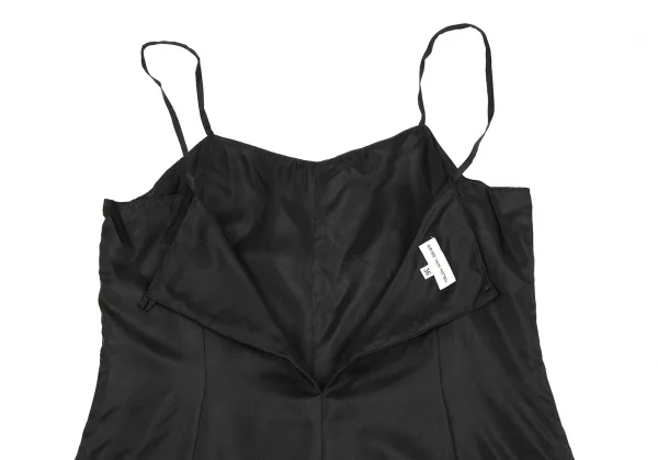 ドリスヴァンノッテンDRIES VAN NOTEN シルク裾ギャザーフリルキャミワンピース 黒36 K-106816_012