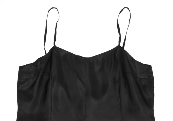 ドリスヴァンノッテンDRIES VAN NOTEN シルク裾ギャザーフリルキャミワンピース 黒36 K-106816_003