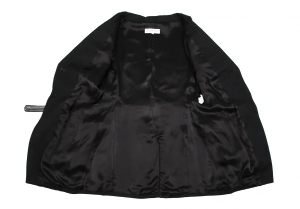 ドリスヴァンノッテンDRIES VAN NOTEN 変わり織りベルテッドロングジャケット 黒38 K-106818_013