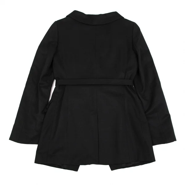 ドリスヴァンノッテンDRIES VAN NOTEN 変わり織りベルテッドロングジャケット 黒38 K-106818_014