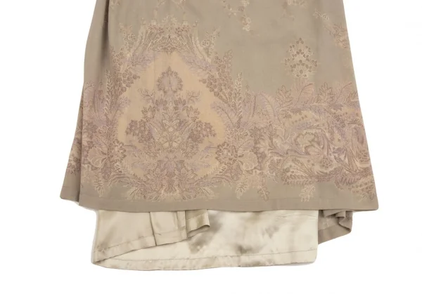 ドリスヴァンノッテンDRIES VAN NOTEN フラワージャガードラップスカート ベージュ36 K-106821_014