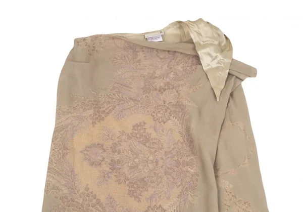 ドリスヴァンノッテンDRIES VAN NOTEN フラワージャガードラップスカート ベージュ36 K-106821_003
