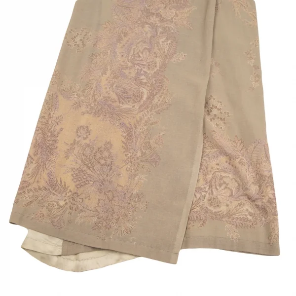 ドリスヴァンノッテンDRIES VAN NOTEN フラワージャガードラップスカート ベージュ36 K-106821_005