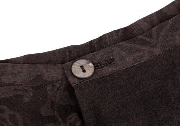 ドリスヴァンノッテンDRIES VAN NOTEN アラベスクプリントシフォン切替スカート チャコール38 K-106822_010