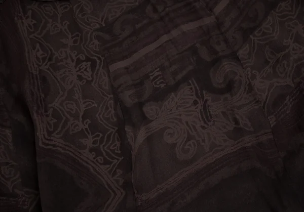 ドリスヴァンノッテンDRIES VAN NOTEN アラベスクプリントシフォン切替スカート チャコール38 K-106822_012