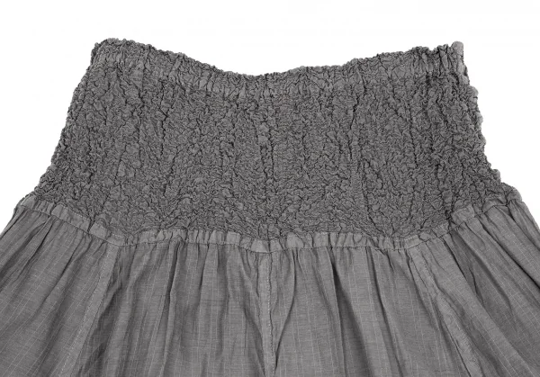 イッセイミヤケ ミーISSEY MIYAKE me ウエストカリフラワー切替ストライプスカート グレーF K-106826_005