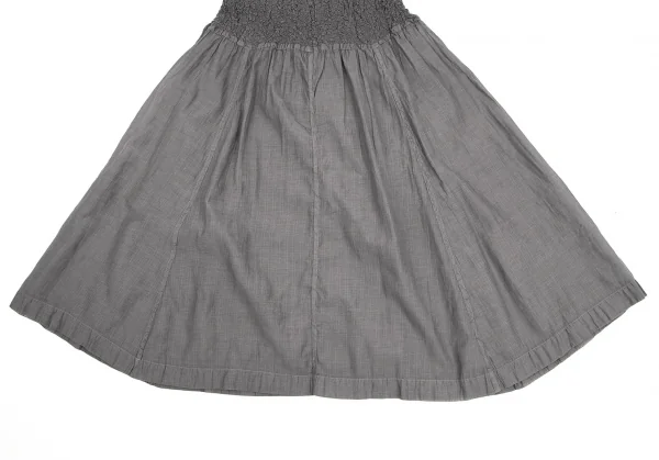 イッセイミヤケ ミーISSEY MIYAKE me ウエストカリフラワー切替ストライプスカート グレーF K-106826_007