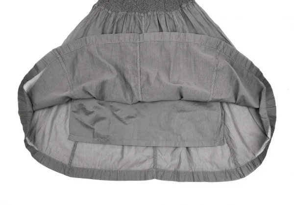 イッセイミヤケ ミーISSEY MIYAKE me ウエストカリフラワー切替ストライプスカート グレーF K-106826_008