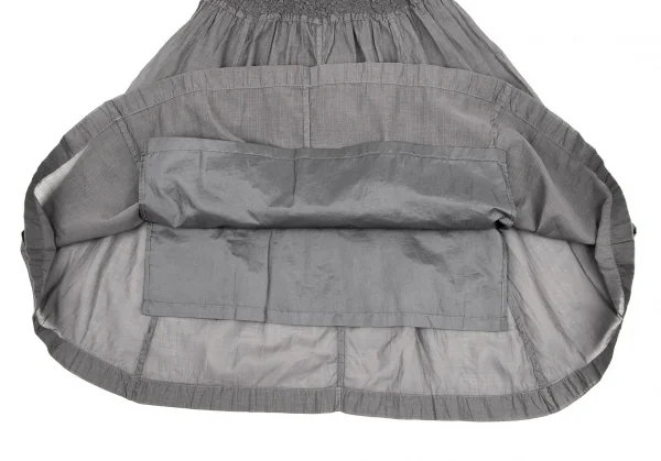 イッセイミヤケ ミーISSEY MIYAKE me ウエストカリフラワー切替ストライプスカート グレーF K-106826_009