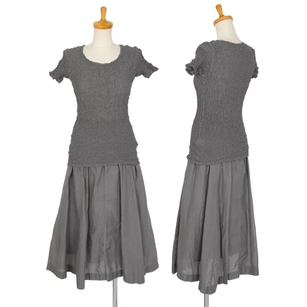 イッセイミヤケ ミーISSEY MIYAKE me カリフラワー切替セットアップスーツ グレーF K-106827_001