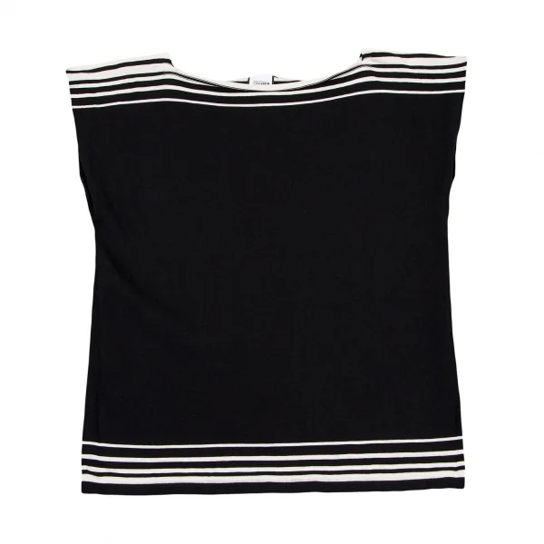 ジャンポールゴルチエ フォー セットプルミエJean Paul GAULTIER FOR SEPT PREMIERES ボックスシルエットノースリーブニット 黒オフ40 K-106831_002