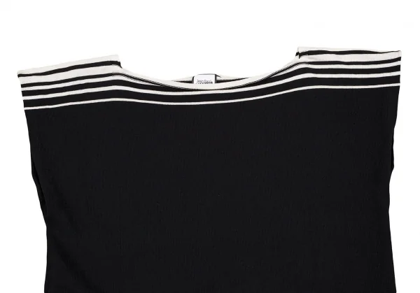 ジャンポールゴルチエ フォー セットプルミエJean Paul GAULTIER FOR SEPT PREMIERES ボックスシルエットノースリーブニット 黒オフ40 K-106831_003