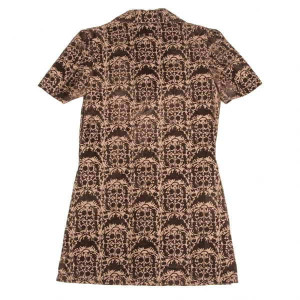 ジャンポールゴルチエ クラシックJean Paul GAULTIER CLASSIQUE エンジェルフロッキープリント半袖シャツ 茶40 K-106837_012