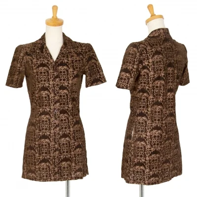 ジャンポールゴルチエ クラシックJean Paul GAULTIER CLASSIQUE エンジェルフロッキープリント半袖シャツ 茶