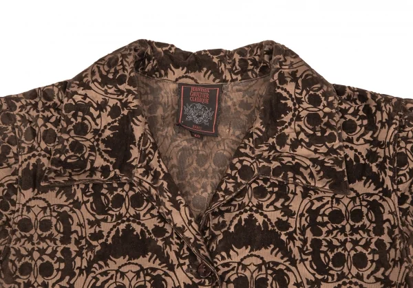 ジャンポールゴルチエ クラシックJean Paul GAULTIER CLASSIQUE エンジェルフロッキープリント半袖シャツ 茶40 K-106837_006
