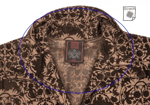 ジャンポールゴルチエ クラシックJean Paul GAULTIER CLASSIQUE エンジェルフロッキープリント半袖シャツ 茶40 K-106837_007