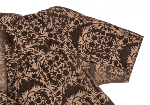 ジャンポールゴルチエ クラシックJean Paul GAULTIER CLASSIQUE エンジェルフロッキープリント半袖シャツ 茶40 K-106837_008