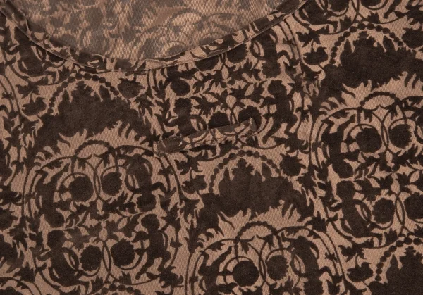 ジャンポールゴルチエ クラシックJean Paul GAULTIER CLASSIQUE ダマスクフロッキープリントキャミソール 茶40 K-106838_012