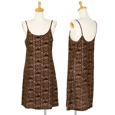 ジャンポールゴルチエ クラシックJean Paul GAULTIER CLASSIQUE ダマスクフロッキープリントキャミソール 茶