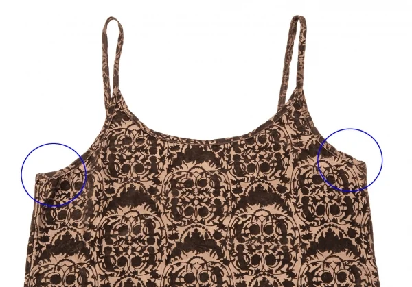 ジャンポールゴルチエ クラシックJean Paul GAULTIER CLASSIQUE ダマスクフロッキープリントキャミソール 茶40 K-106838_003