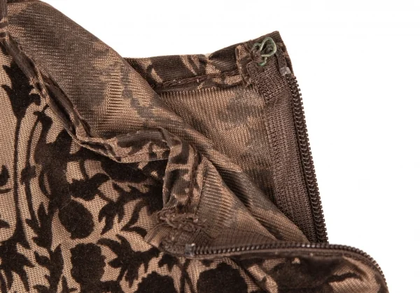 ジャンポールゴルチエ クラシックJean Paul GAULTIER CLASSIQUE ダマスクフロッキープリントキャミソール 茶40 K-106838_007