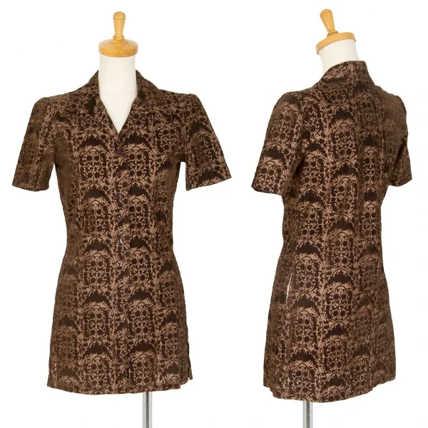 ジャンポールゴルチエ クラシックJean Paul GAULTIER CLASSIQUE ダマスクフロッキープリントアンサンブル 茶40 K-106839_002