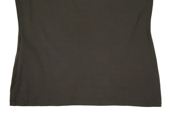 ジャンポールゴルチエ ファムJean Paul GAULTIER FEMME レザーパイピングストレッチTシャツ チャコール40 K-106843_005