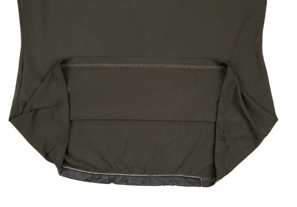 ジャンポールゴルチエ ファムJean Paul GAULTIER FEMME レザーパイピングストレッチTシャツ チャコール40 K-106843_006