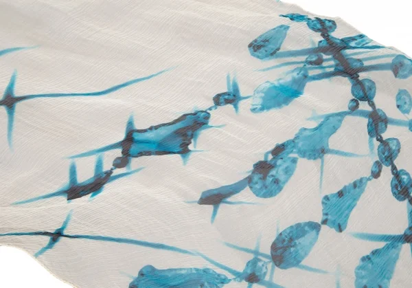 ジャンポールゴルチエ マイユファムJean Paul GAULTIER MAILLE FEMME バックプリントシフォン切替ニットベスト オフエメラルドM K-106852_013