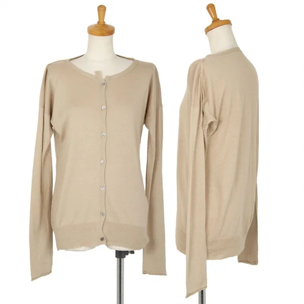 フラボアFRAPBOIS シルクアンゴララウンドカラーニットカーディガン ベージュ1 K-106856_001