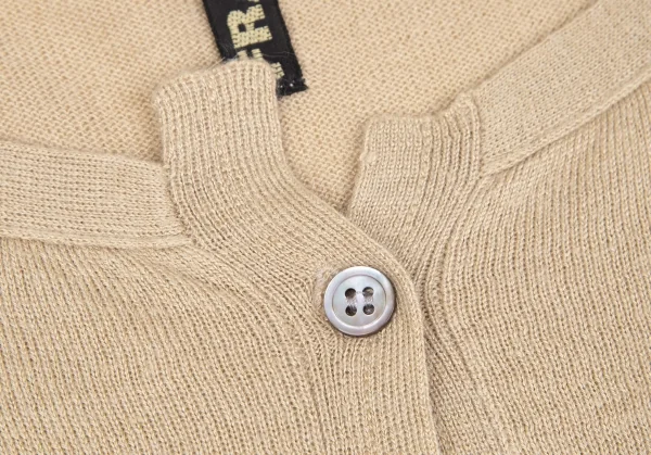 フラボアFRAPBOIS シルクアンゴララウンドカラーニットカーディガン ベージュ1 K-106856_005