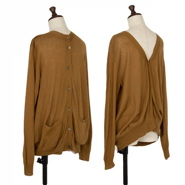 フラボアFRAPBOIS コットンカシミヤ前・後2WAYニットカーディガン ブラウン1 K-106857_002