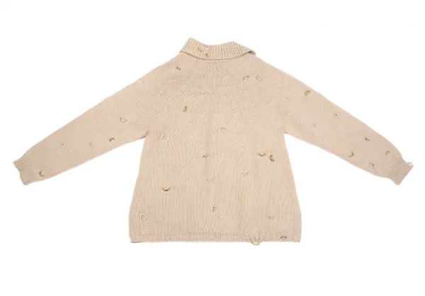 フラボアFRAPBOIS ウールカシミヤリングデザインニットカーディガン ベージュ1 K-106859_012