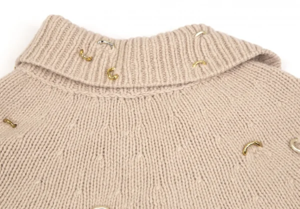 フラボアFRAPBOIS ウールカシミヤリングデザインニットカーディガン ベージュ1 K-106859_013