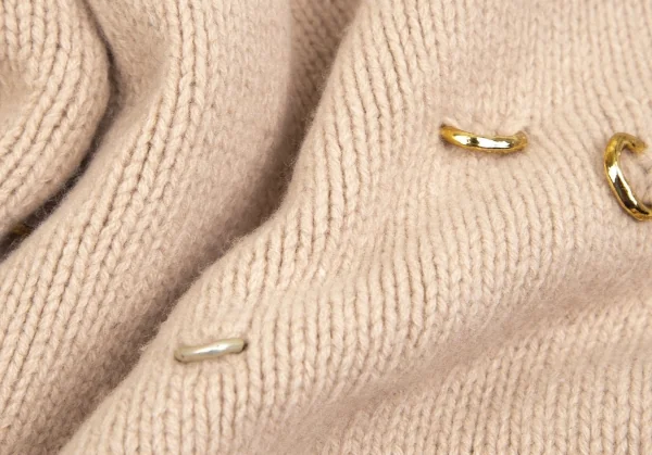 フラボアFRAPBOIS ウールカシミヤリングデザインニットカーディガン ベージュ1 K-106859_015