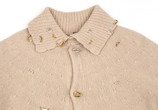 フラボアFRAPBOIS ウールカシミヤリングデザインニットカーディガン ベージュ1 K-106859_003