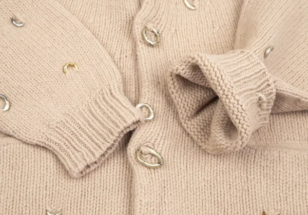 フラボアFRAPBOIS ウールカシミヤリングデザインニットカーディガン ベージュ1 K-106859_007