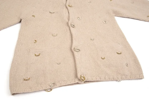 フラボアFRAPBOIS ウールカシミヤリングデザインニットカーディガン ベージュ1 K-106859_008