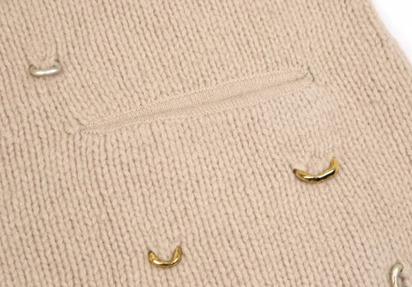 フラボアFRAPBOIS ウールカシミヤリングデザインニットカーディガン ベージュ1 K-106859_009