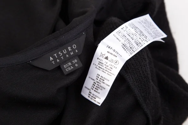 アツロウタヤマATSURO TAYAMA フロントニット切替ノースリーブジップパーカー 黒38 K-106866_013