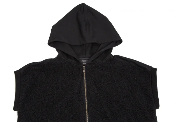アツロウタヤマATSURO TAYAMA フロントニット切替ノースリーブジップパーカー 黒38 K-106866_003