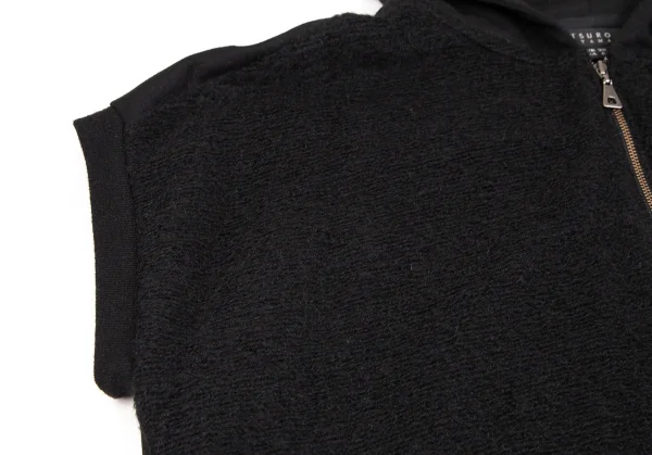 アツロウタヤマATSURO TAYAMA フロントニット切替ノースリーブジップパーカー 黒38 K-106866_005