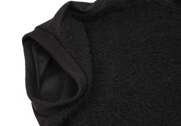 アツロウタヤマATSURO TAYAMA フロントニット切替ノースリーブジップパーカー 黒38 K-106866_006