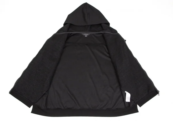 アツロウタヤマATSURO TAYAMA フロントニット切替ノースリーブジップパーカー 黒38 K-106866_009