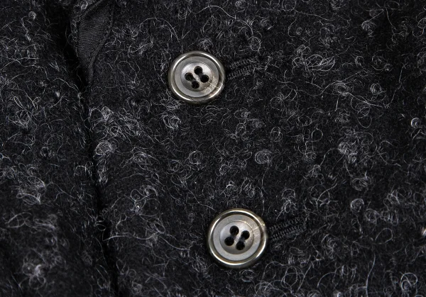 ヨウジヤマモト ファムYohji Yamamoto FEMME ウールナイロン裏ネット変形ジャケット チャコールS K-106891_005