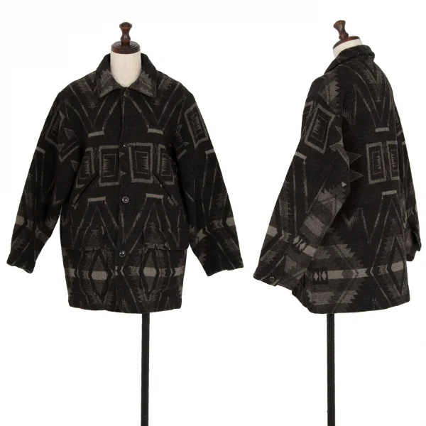 ラルフローレンRalph Lauren ネイティブ柄ウールジャケット チャコール160A K-106901_001